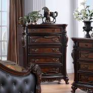 FM7637CH 5PC Queen Bedroom Set Traditional Style Dark Cherry Finish Cremona Collection by Furniture of America
