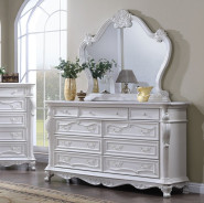 FM7637WH 5PC Queen Bedroom Set Traditional Style White Finish Cremona Collection by Furniture of America
