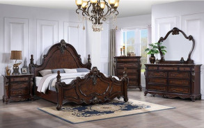 FM7638CH 5PC Queen Bedroom Set Traditional Style Dark Cherry Finish Francione Collection by Furniture of America