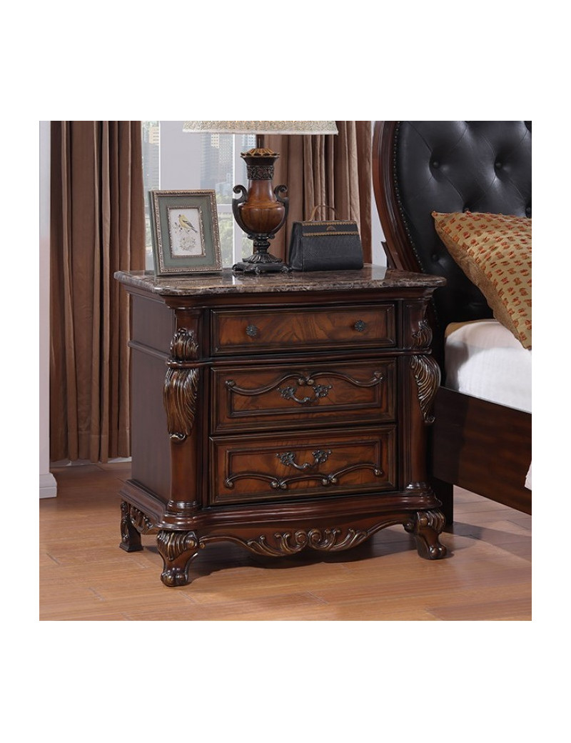 FM7638CH 5PC Queen Bedroom Set Traditional Style Dark Cherry Finish Francione Collection by Furniture of America