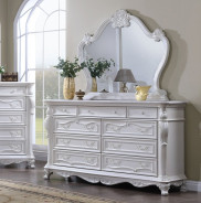 FM7638WH 5PC Queen Bedroom Set Traditional Style White Finish Francione Collection by Furniture of America