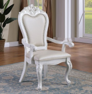 FM3261WH 7PC Dining set Double Pedestal Base White Finish Manzanita Collection By Furniture of America