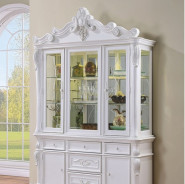 FM3261WH 7PC Dining set Double Pedestal Base White Finish Manzanita Collection By Furniture of America