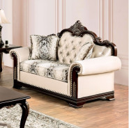 FM65004BG Traditional Living Room Dark Cherry/Beige Yucatan Collection by Furniture of America