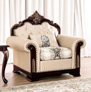 FM65004BG Traditional Living Room Dark Cherry/Beige Yucatan Collection by Furniture of America