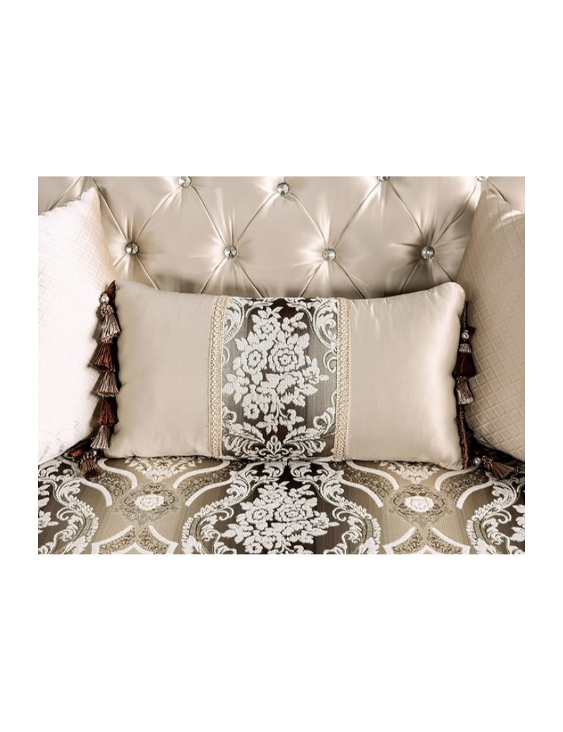 FM65004BG Traditional Living Room Dark Cherry/Beige Yucatan Collection by Furniture of America