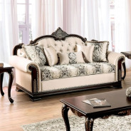 FM65004BG Traditional Living Room Dark Cherry/Beige Yucatan Collection by Furniture of America