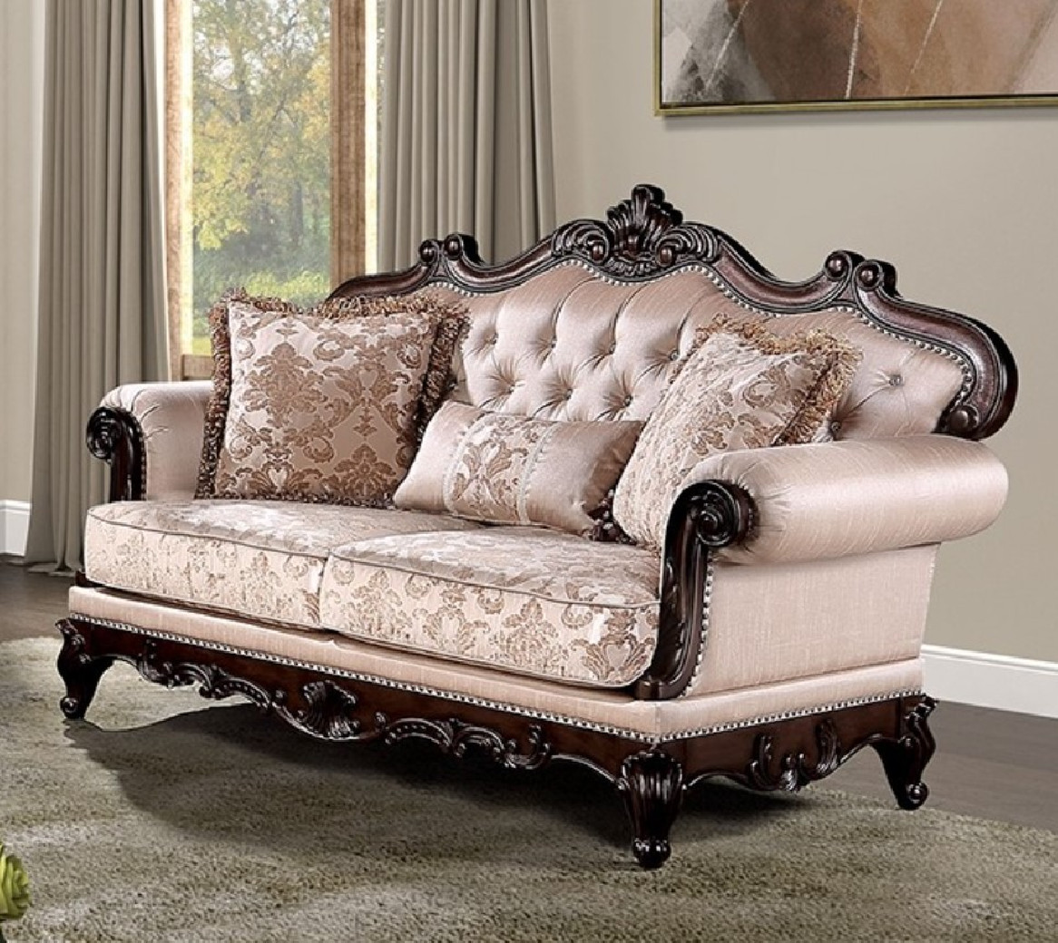 FM65002BR Traditional Living Room Dark Cherry/Light Brown Veracruz Collection By Furniture of America