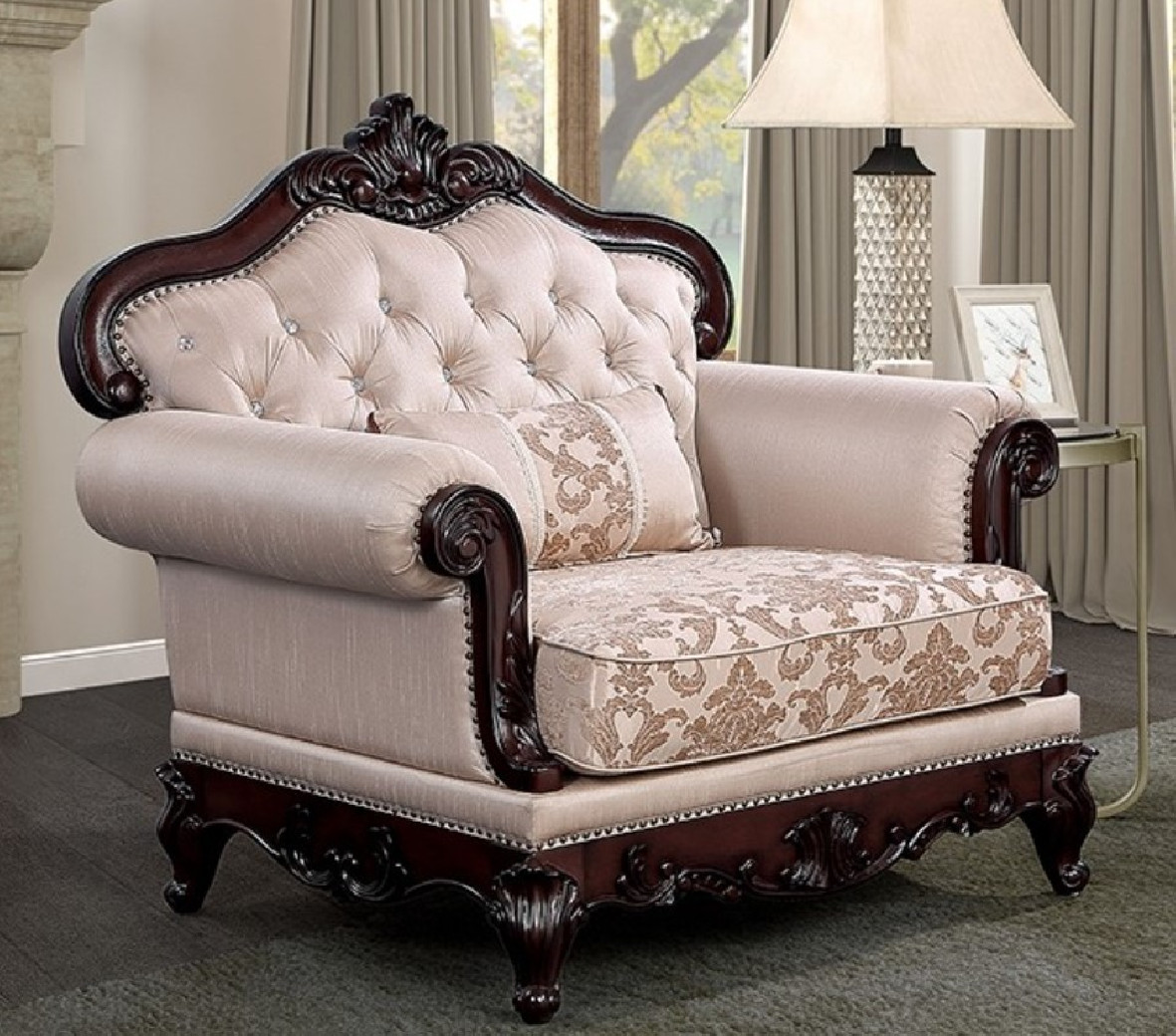 FM65002BR Traditional Living Room Dark Cherry/Light Brown Veracruz Collection By Furniture of America
