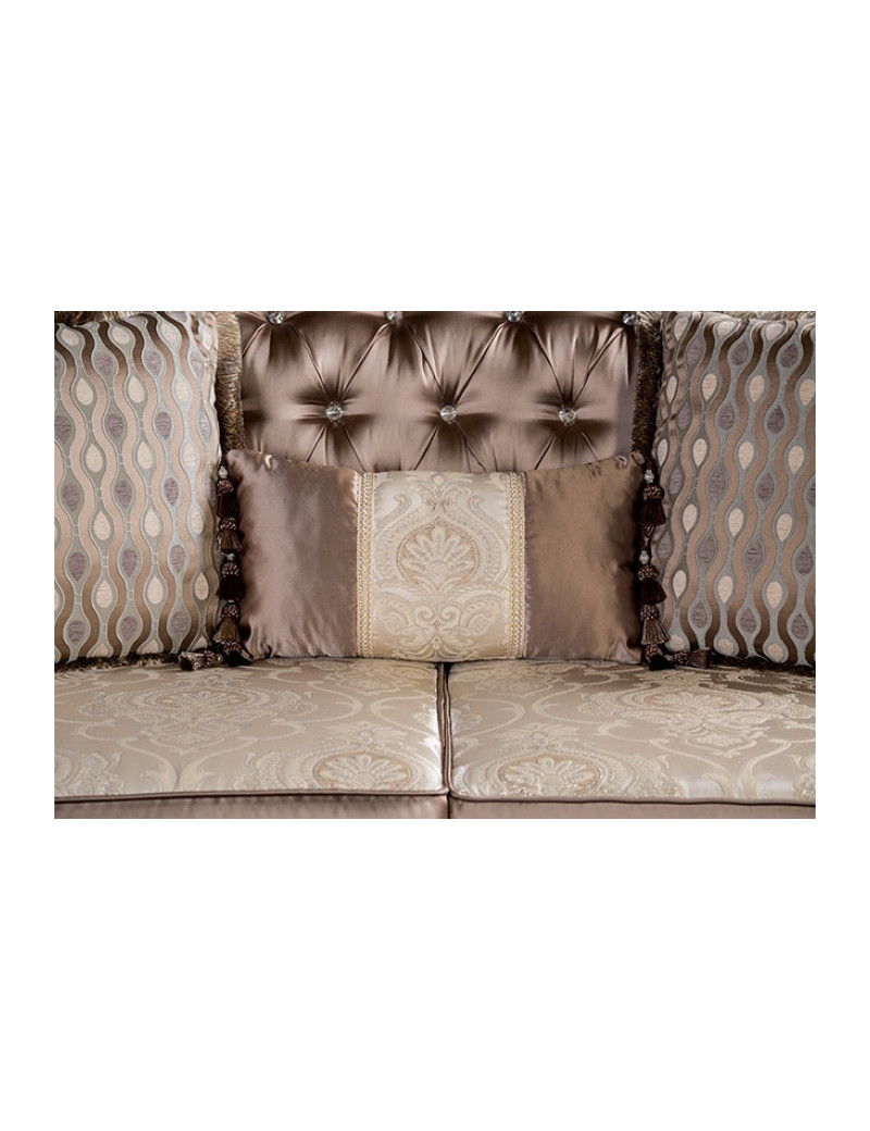 FM65006BR 2PC Sofa & Loveseat Traditional Living Room Dark Cherry Albacete Collection By Furniture Of America