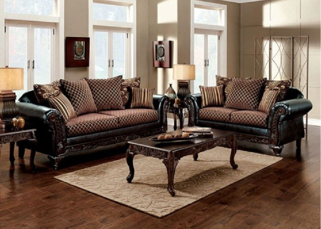 SM7635N Traditional Living Room Brown San Roque Collection By Furniture Of America