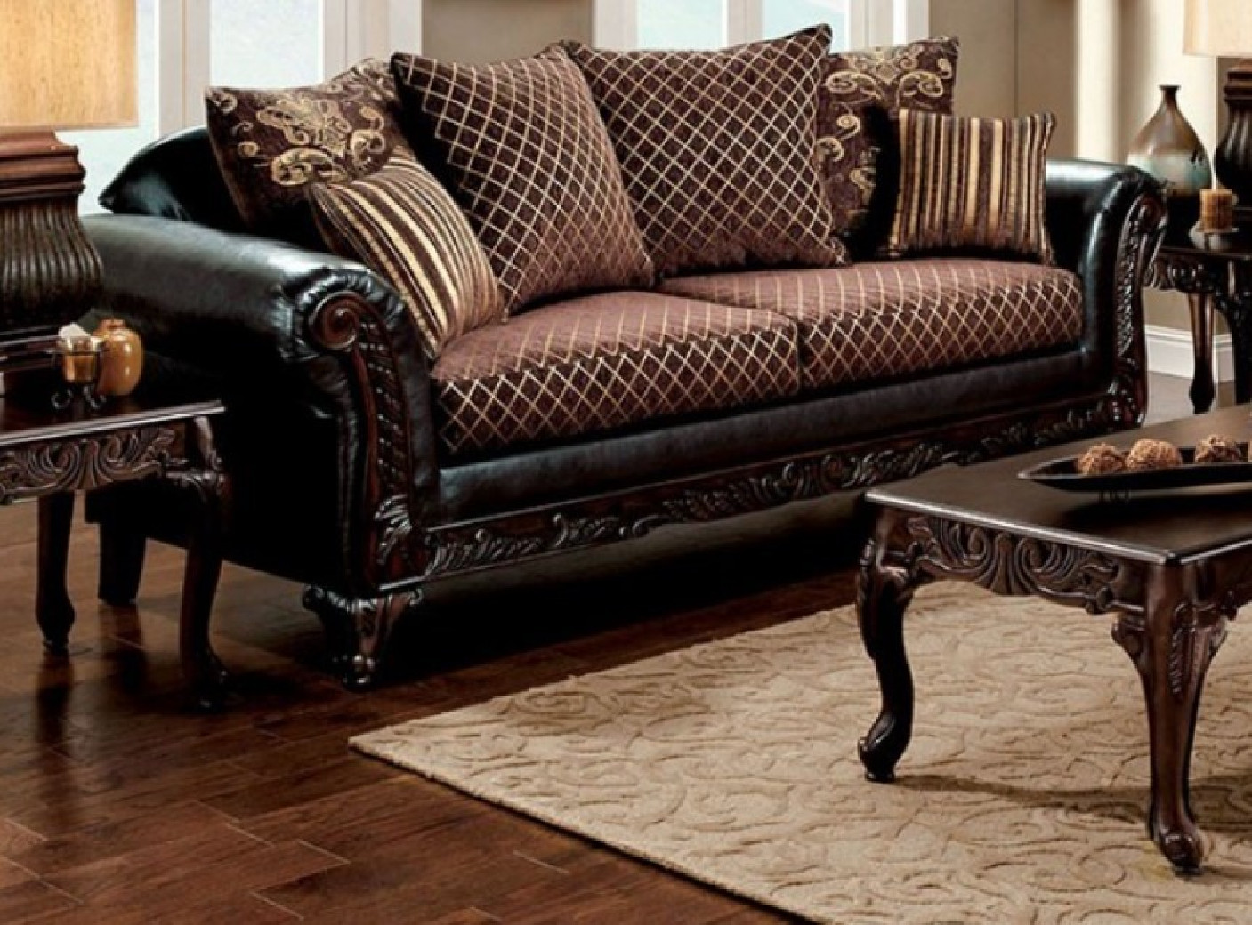 SM7635N Traditional Living Room Brown San Roque Collection By Furniture Of America