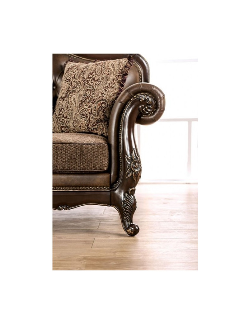 FM65003BR  Traditional Living Room Light Brown / Dark Cherry Brown Ensenada Collection by Furniture of America