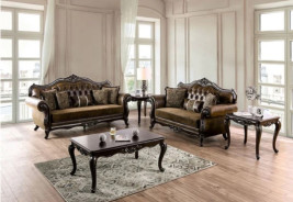 FM65003BR  Traditional Living Room Light Brown / Dark Cherry Brown Ensenada Collection by Furniture of America