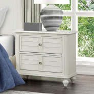 FM7708WH 5PC Queen Bedroom Set Transitional/Coastal Antique White Finish By Furniture of America