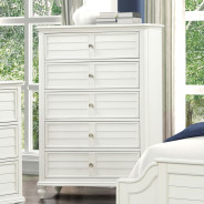 FM7708WH 5PC Queen Bedroom Set Transitional/Coastal Antique White Finish By Furniture of America