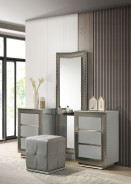 FM7251GY 5PC Queen Bedroom Set Gray Ventnor Collection Glam Style By Furniture Of America