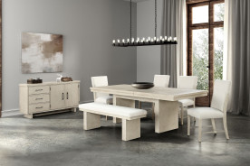 FM3410NT 6PC Dining Set Modern Framhouse Natural Finish By Furniture of America