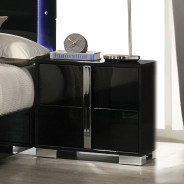 FM7211BK 5PC Queen Size Bedroom Contemporary Style Black Finish Sinistra Collection by Furniture of America