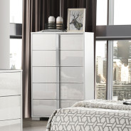 FM7211WH  Queen Size Bedroom Comtenporary Style Sinistra Collection White Finish by Furniture of America