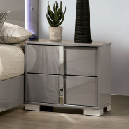 FM7211BG 5PC Queen Size Bedroom Set Contemporay Style Light Taupe Finish Sinistra Collection by Furniture of America