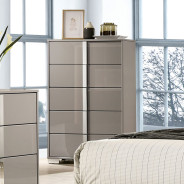 FM7211BG 5PC Queen Size Bedroom Set Contemporay Style Light Taupe Finish Sinistra Collection by Furniture of America