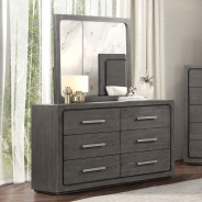 FM70100GY 5PC Queen Bedroom Set Traditional Style Warm Gray Finish Easingwold Collection by Furniture of America