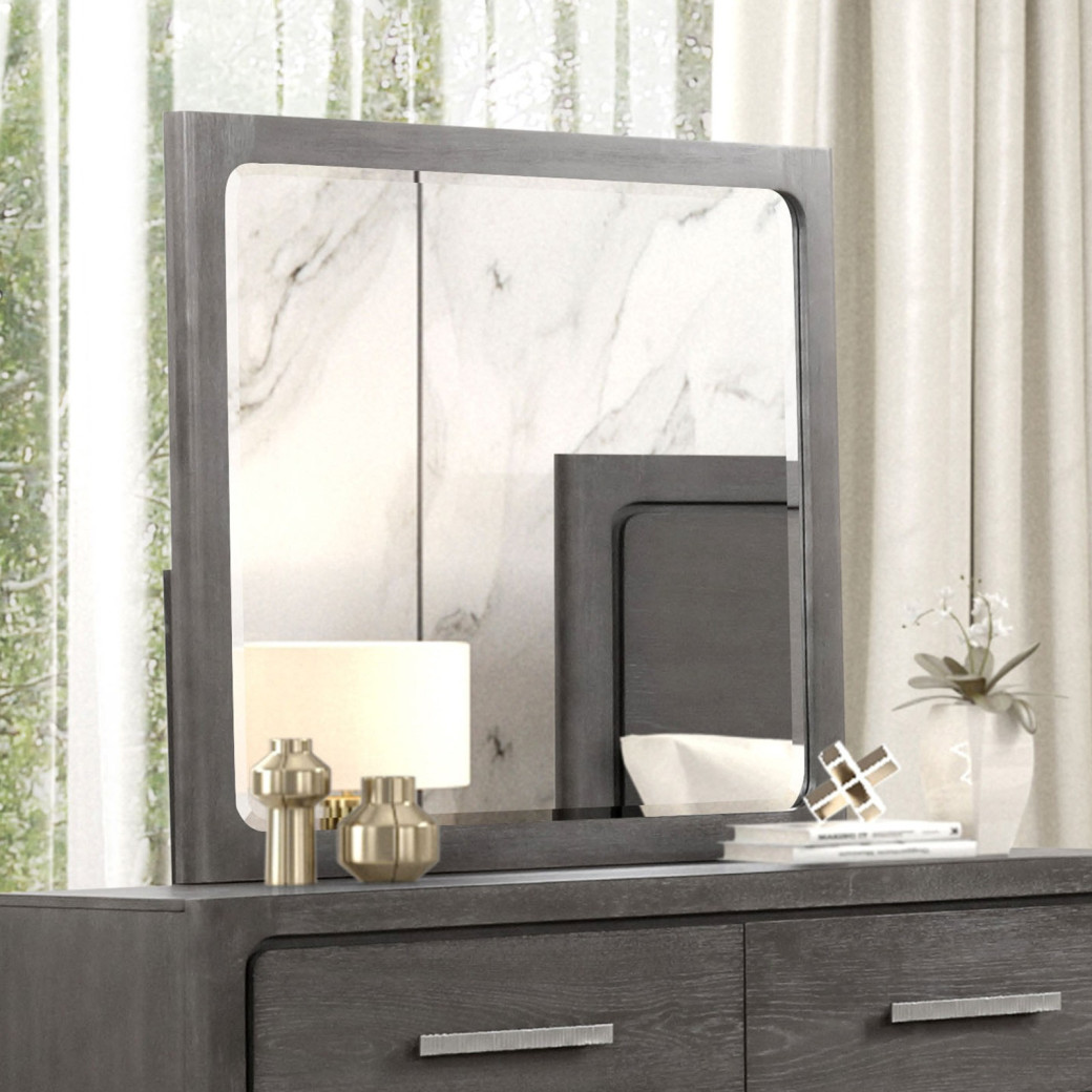 FM70100GY 5PC Queen Bedroom Set Traditional Style Warm Gray Finish Easingwold Collection by Furniture of America