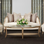Loveseat Malibu Malibu Crest Chardonnay Finish Collection by Michael Amini. N9007825-CLDWH-822