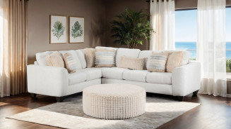SM5197 2PC SectionalTransitional Style Cream/Tan Iroquois Collection By Furniture of America