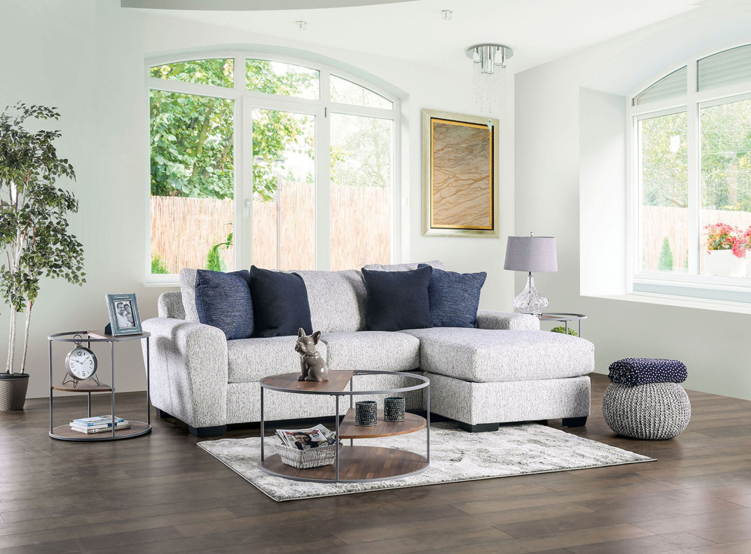 SM1124 2PC Sectional Transitional Style Cream Eastcote Collection  By Furniture of America