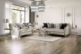 SM2686 Transitional Style Sofa & Loveseat Silver color Elicia Collection By Furniture of America