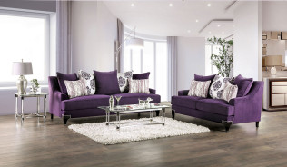 SM2208 Transitional Style Sofa & Loveseat Purple Sisseton Collection By Furniture of America