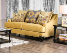 SM2201 Transitional Style Sofa & Loveseat Gold Chenille Sisseton Collection By Furniture of America
