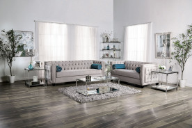 SM2283 Transitional Style Sofa & Loveseat Gray color Silvan Collection By Furniture of America