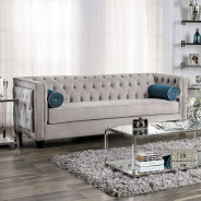 SM2283 Transitional Style Sofa & Loveseat Gray color Silvan Collection By Furniture of America