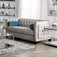 SM2283 Transitional Style Sofa & Loveseat Gray color Silvan Collection By Furniture of America