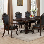 FM3261CH 7PC Dining set Double Pedestal Base Dark Cherry Finish Manzanita Collection By Furniture of America