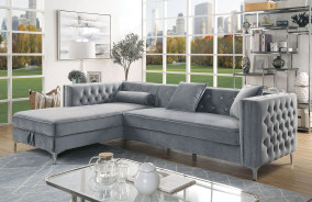 CM6652 Contemporary Style Sectional Gray Fabric Amie Collection By Furniture of America