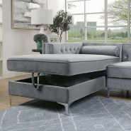 CM6652 Contemporary Style Sectional Gray Fabric Amie Collection By Furniture of America