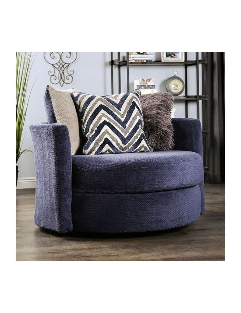 SM5151 Transitional Style Sectional Warm Navy Blue Collection By Furniture of America