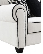 FM61007 Transitional Style Sofa & Loveseat White/Black chenille Viviani Collection By Furniture of America