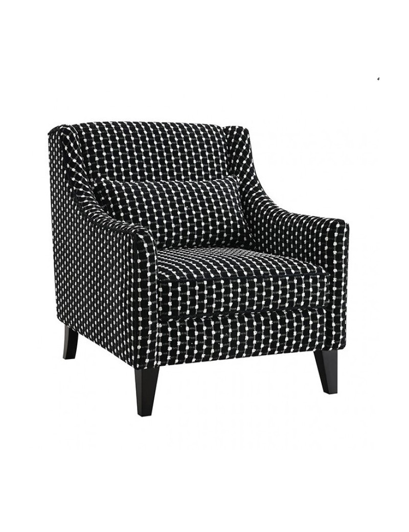 FM61007 Transitional Style Sofa & Loveseat White/Black chenille Viviani Collection By Furniture of America