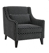 FM61007 Transitional Style Sofa & Loveseat White/Black chenille Viviani Collection By Furniture of America