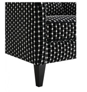FM61007 Transitional Style Sofa & Loveseat White/Black chenille Viviani Collection By Furniture of America