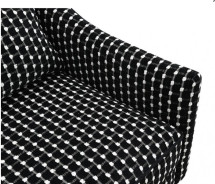 FM61007 Transitional Style Sofa & Loveseat White/Black chenille Viviani Collection By Furniture of America
