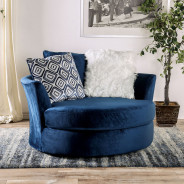 SM5175 Transitional Style Sectional Satin Navy Color Waldport Collection By Furniture of America