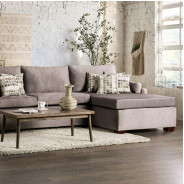 SM7775 Contemporary Style 2PC Sectional Light Gray Fabric Cramlington Collection By Furniture of America