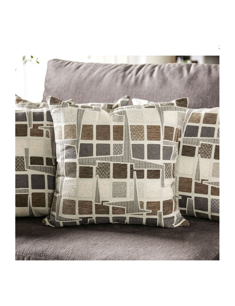SM7775 Contemporary Style 2PC Sectional Light Gray Fabric Cramlington Collection By Furniture of America