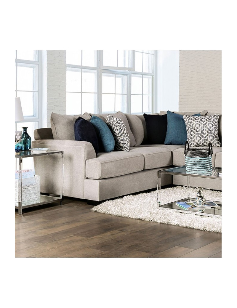 SM1120 Transitional Style 2PC Sectional Beige Gunnerbury Collection By Furniture of America